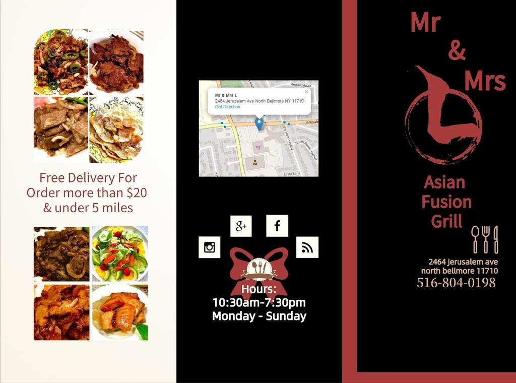 Mr & Mrs L | restaurant | 2464 Jerusalem Ave, North Bellmore, NY 11710, USA | 5168040198 OR +1 516-804-0198