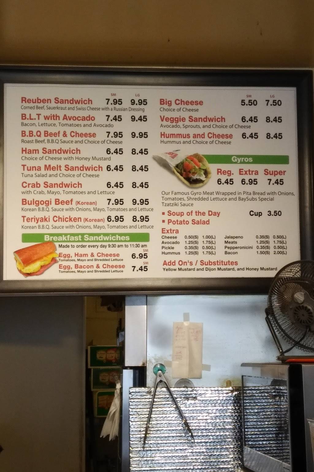 Bay Subs & Deli | restaurant | 2486 Sacramento St, San Francisco, CA 94115, USA | 4153463888 OR +1 415-346-3888