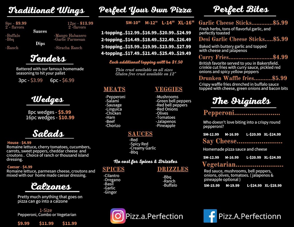 Pizz-a-Perfection | restaurant | 8500 Harris Rd, Bakersfield, CA 93313, USA | 6618365085 OR +1 661-836-5085