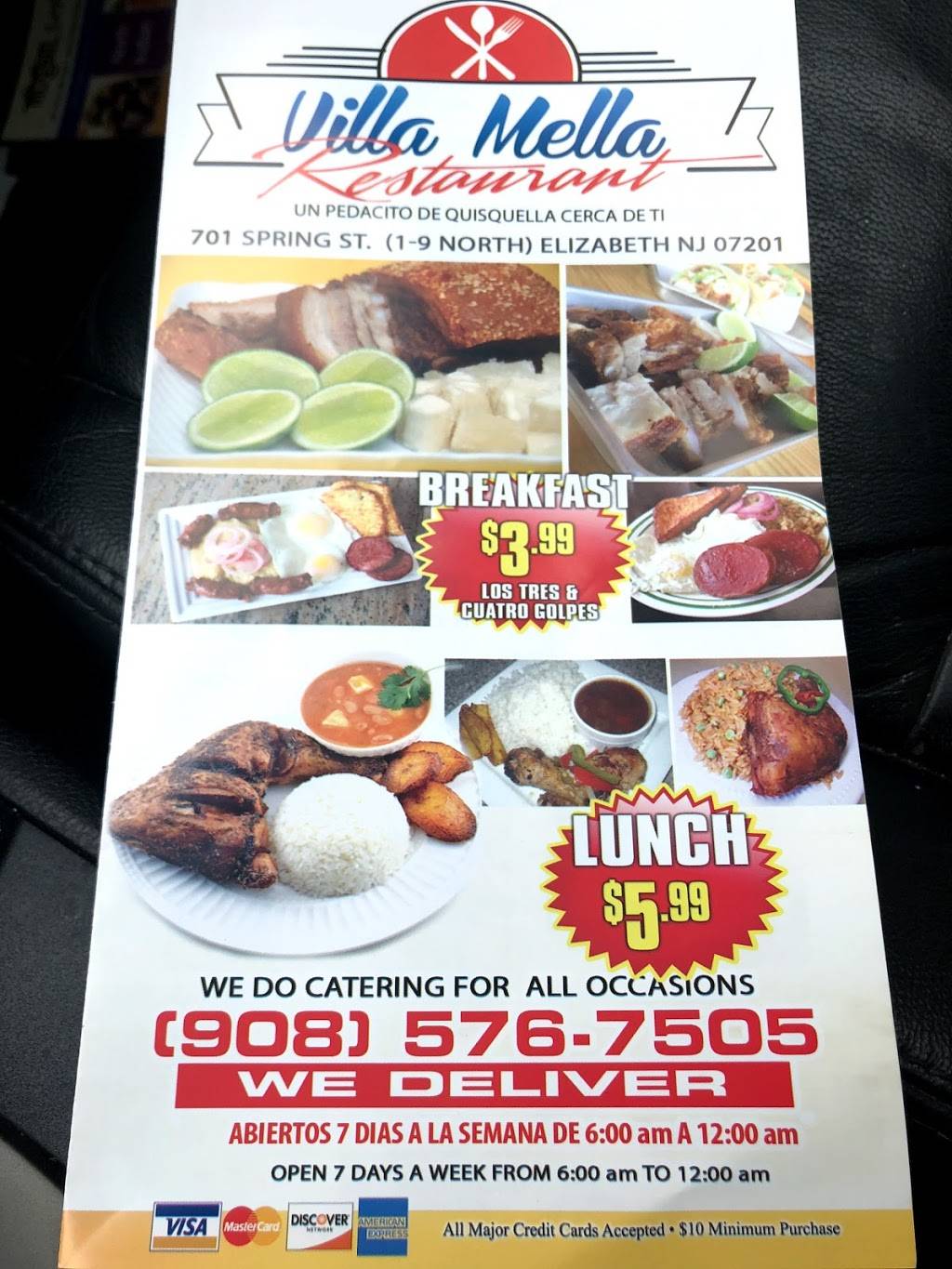 Villa Mella Restaurant | restaurant | 701 Spring St, Elizabeth, NJ 07201, USA | 9085767505 OR +1 908-576-7505