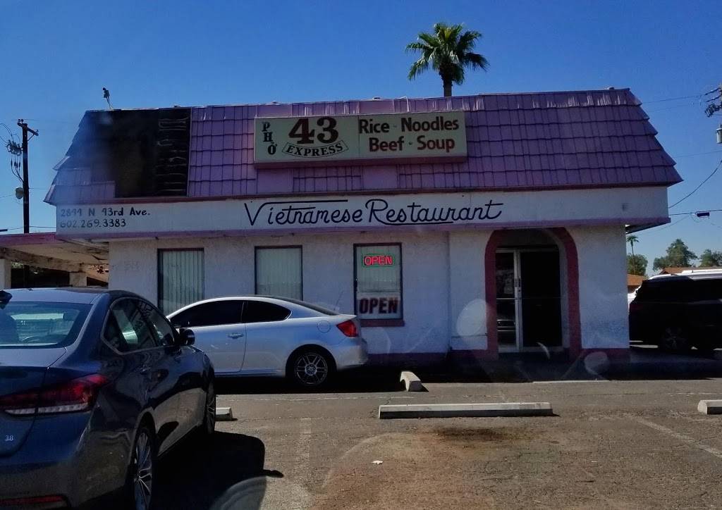 Pho 43 Express | restaurant | 2844 N 43rd Ave, Phoenix, AZ 85009, USA | 6022693383 OR +1 602-269-3383