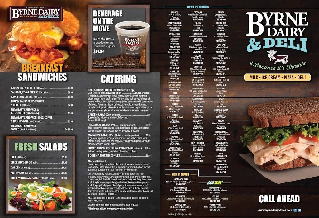 Byrne Dairy and Deli | meal takeaway | 97 W Bridge St, Oswego, NY 13126, USA | 3153422937 OR +1 315-342-2937