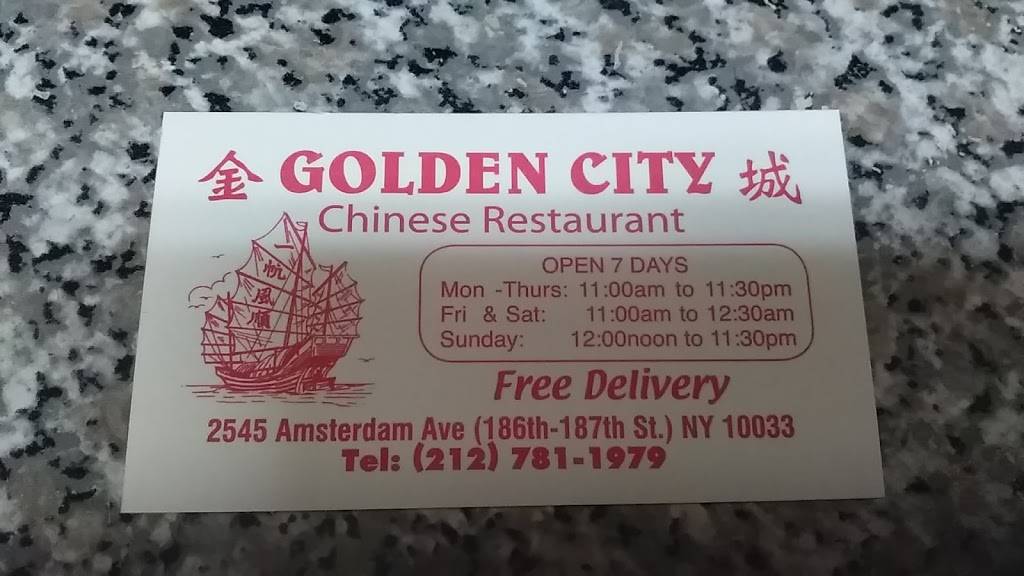 Golden City | restaurant | 2545 Amsterdam Ave, New York, NY 10033, USA | 2127811979 OR +1 212-781-1979