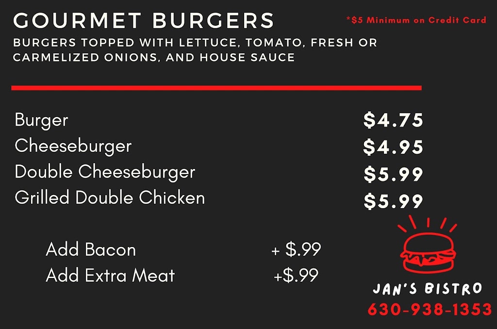 Jans Bistro | restaurant | 542 Crescent Blvd, Glen Ellyn, IL 60137, USA | 6309381353 OR +1 630-938-1353