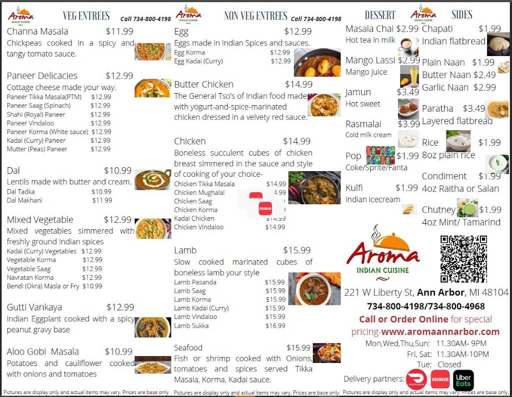 Aroma Indian Cuisine - Ann Arbor | restaurant | 221 W Liberty St, Ann Arbor, MI 48104, USA | 7348004198 OR +1 734-800-4198