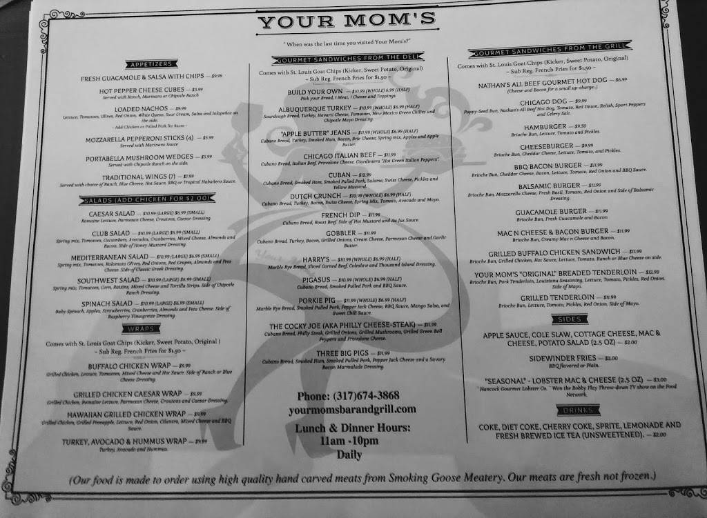 Your Moms Grill & Bar | restaurant | 933 Conner St, Noblesville, IN 46060, USA | 3176743868 OR +1 317-674-3868
