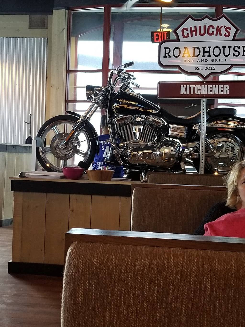 Chucks Roadhouse Bar & Grill | restaurant | 190 Gateway Park Dr, Kitchener, ON N2P 2J4, Canada | 5196504048 OR +1 519-650-4048