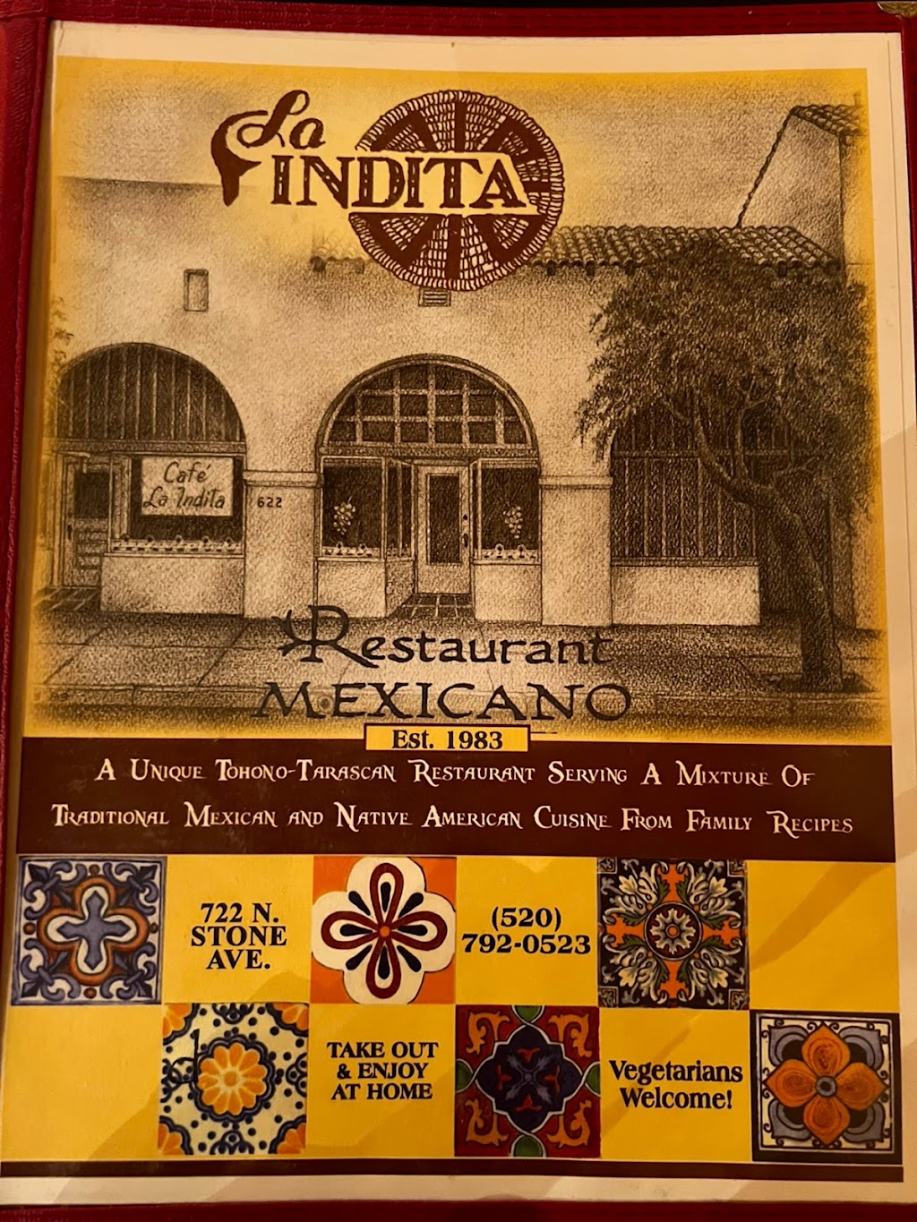 La Indita | restaurant | 722 N Stone Ave, Tucson, AZ 85705, USA | 5207920523 OR +1 520-792-0523