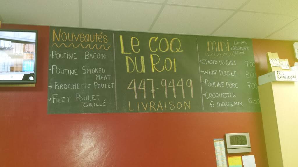 Coq du Roi Inc (Le) | restaurant | 979 Grand Boulevard, Chambly, QC J3L 1W2, Canada | 4504479449 OR +1 450-447-9449