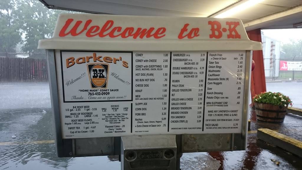 Barkers B & K | restaurant | 1100 E Markland Ave, Kokomo, IN 46901, USA | 7654520909 OR +1 765-452-0909