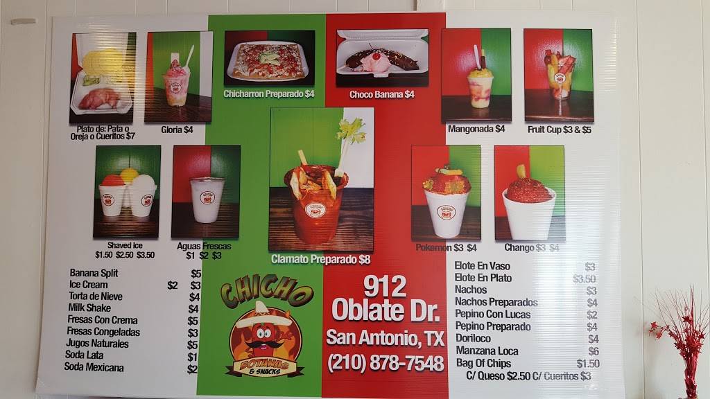 Chicho Botanas & Snacks | meal takeaway | 912 Oblate Dr, San Antonio, TX 78216, USA | 2108787548 OR +1 210-878-7548