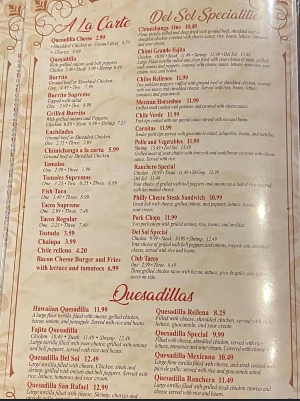 Del Sol Mexican Restaurant | restaurant | 212 N 16th Ave, Laurel, MS 39440, USA | 6017787138 OR +1 601-778-7138