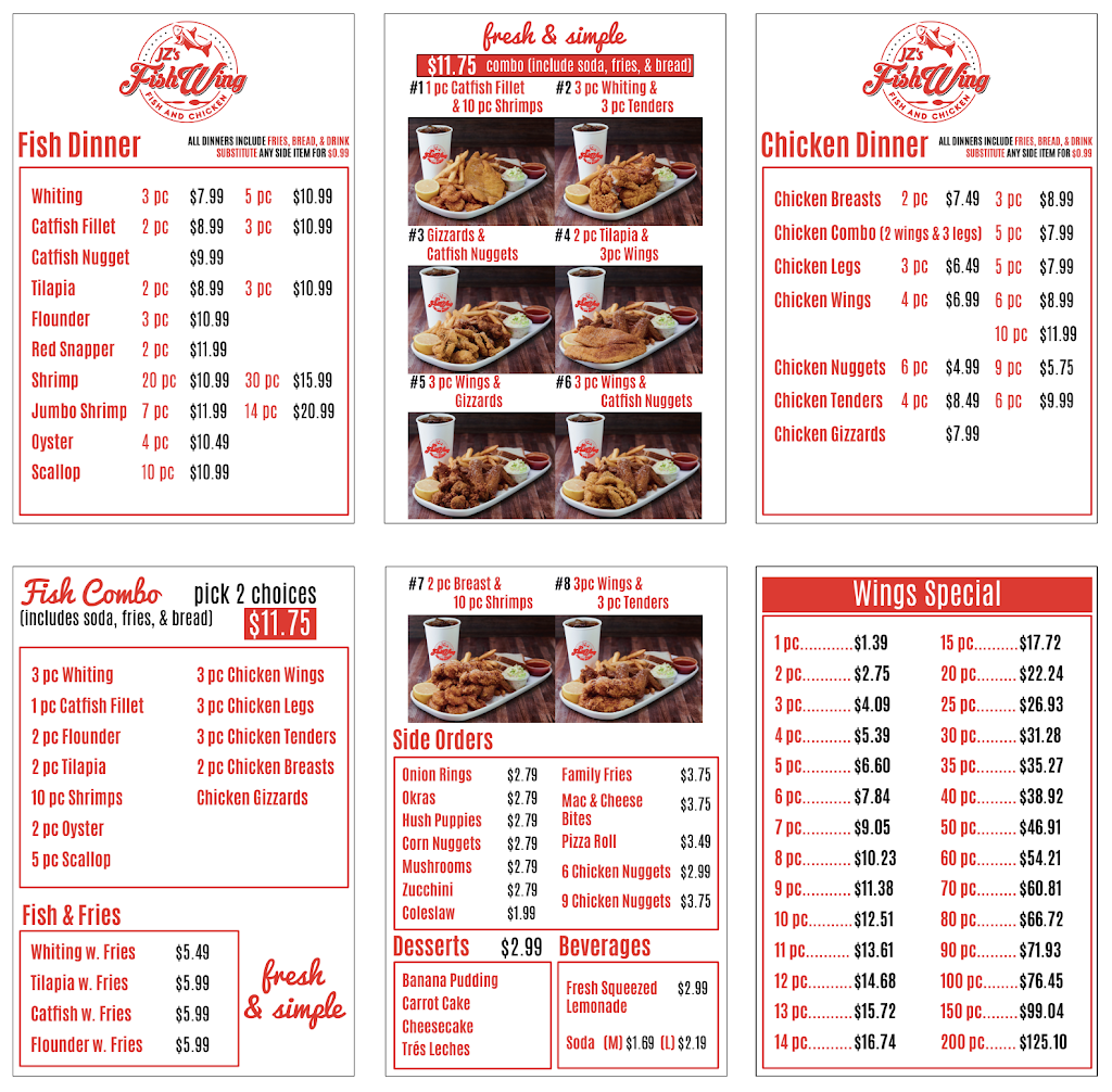 JZs FishWing | restaurant | 7550 S Crescent Blvd, Pennsauken Township, NJ 08109, USA | 8563336964 OR +1 856-333-6964