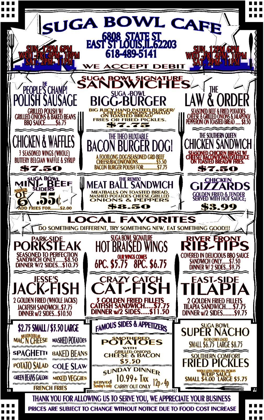 Suga Bowl Cafe | restaurant | 6808 State St, East St Louis, IL 62203, USA | 6184895141 OR +1 618-489-5141