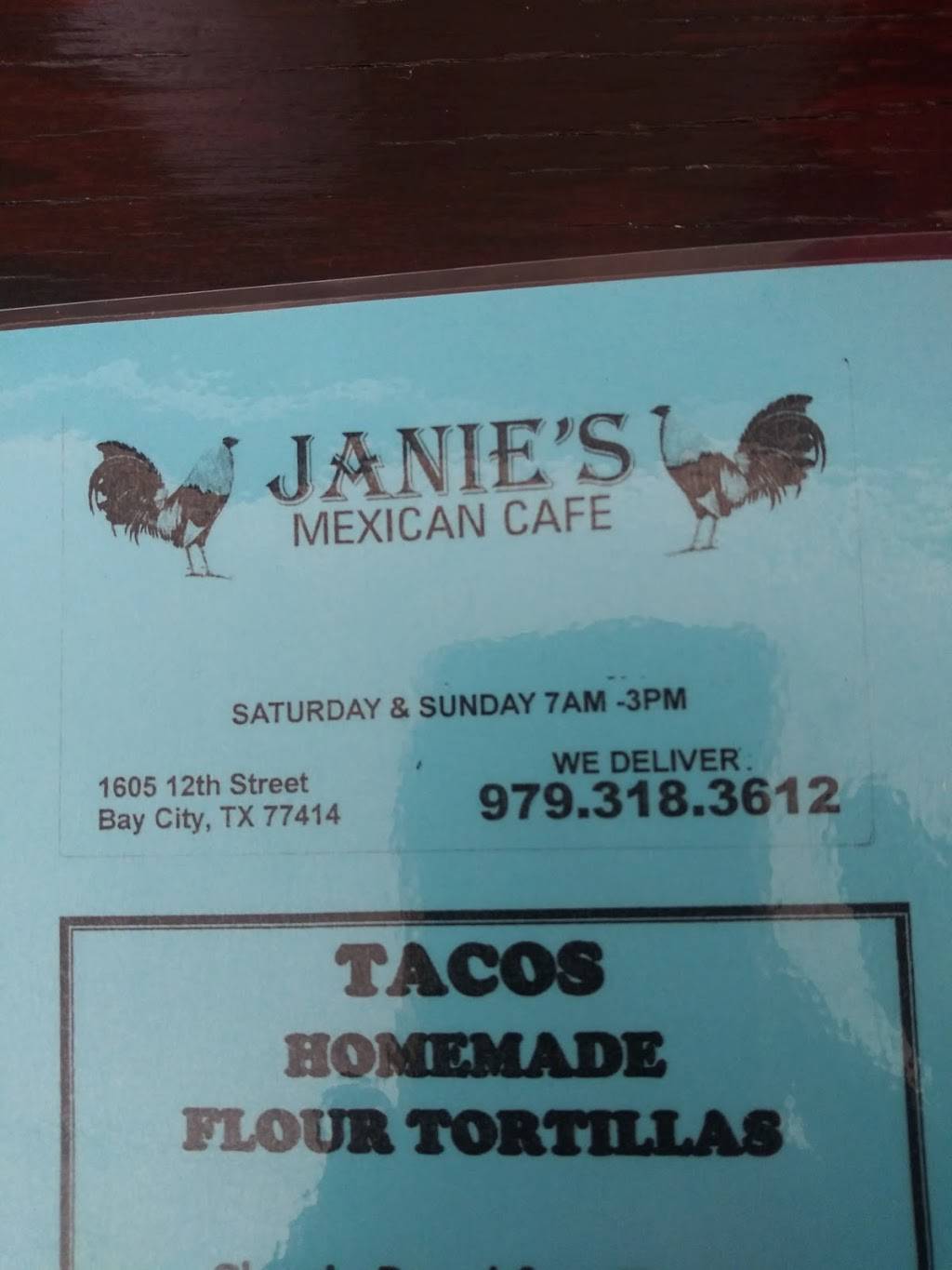 Janies Mexican Cafe | restaurant | 1605 12th St, Bay City, TX 77414, USA | 9793183612 OR +1 979-318-3612
