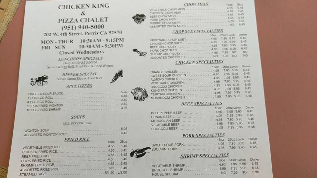 Pizza Chalet | restaurant | 202 W 4th St, Perris, CA 92570, USA | 9519405000 OR +1 951-940-5000