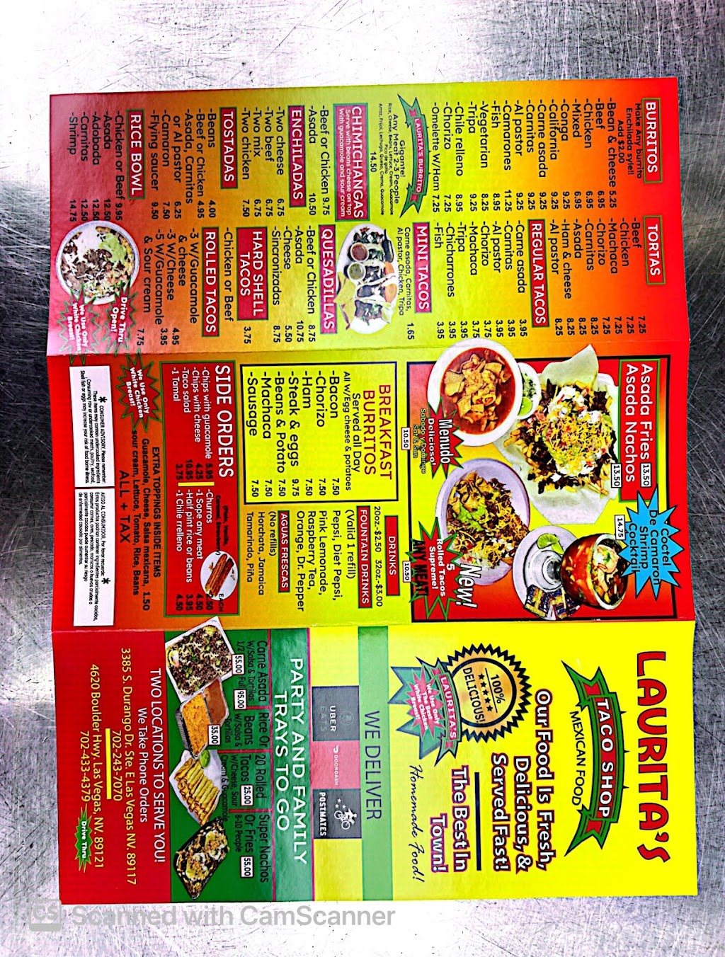 Lauritas Taco shop 2 | restaurant | 3385 S Durango Dr STE. E, Las Vegas, NV 89117, USA | 7022437070 OR +1 702-243-7070