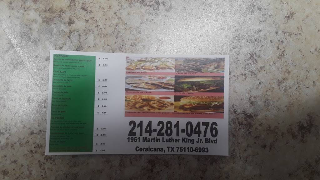 Taqueria y Pupuseria Jehova es mi Pastor | restaurant | 1961 Martin Luther King Jr Blvd, Corsicana, TX 75110, USA | 2142810476 OR +1 214-281-0476