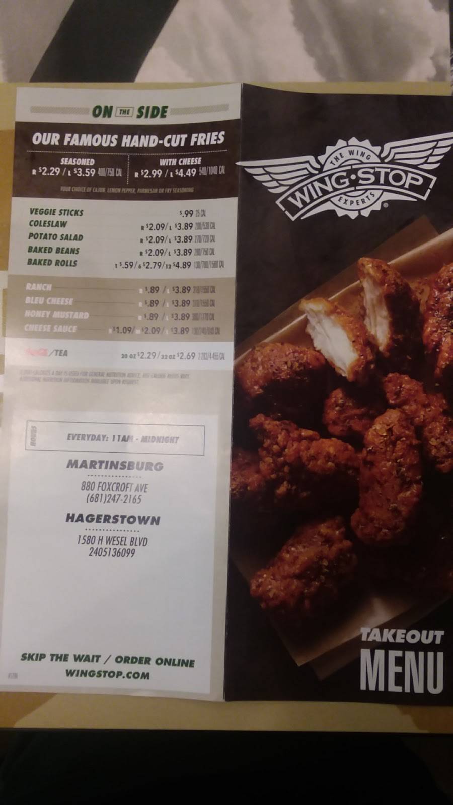 Wingstop | restaurant | 1580 Wesel Blvd Ste D, Hagerstown, MD 21740, USA | 2405136099 OR +1 240-513-6099