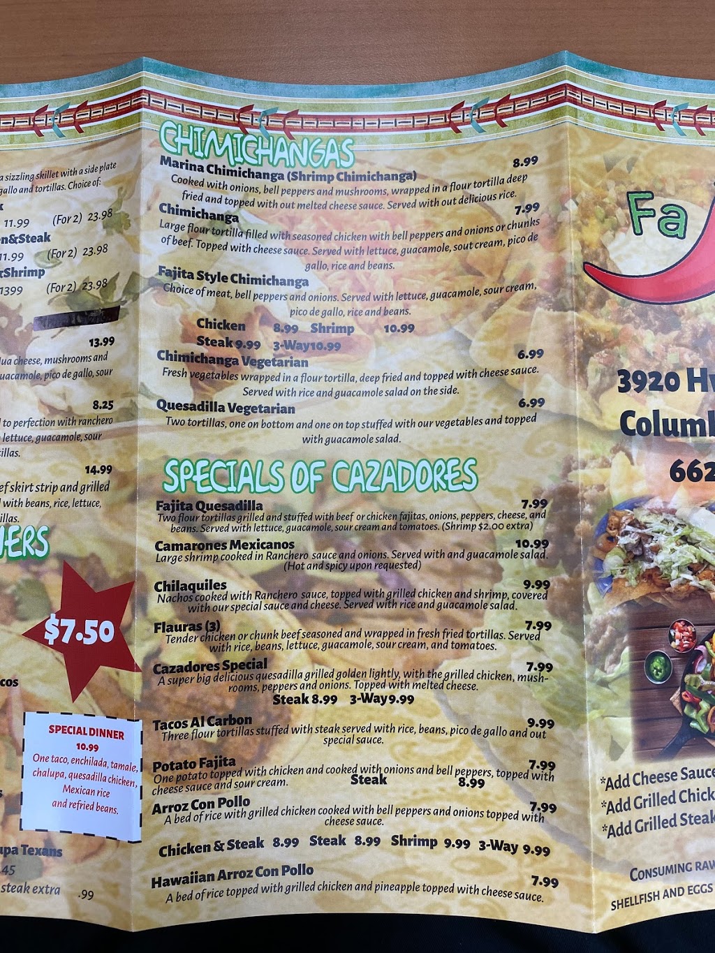 Fajitas Express | restaurant | 3920 Hwy 45 N, Columbus, MS 39705, USA | 6627980401 OR +1 662-798-0401