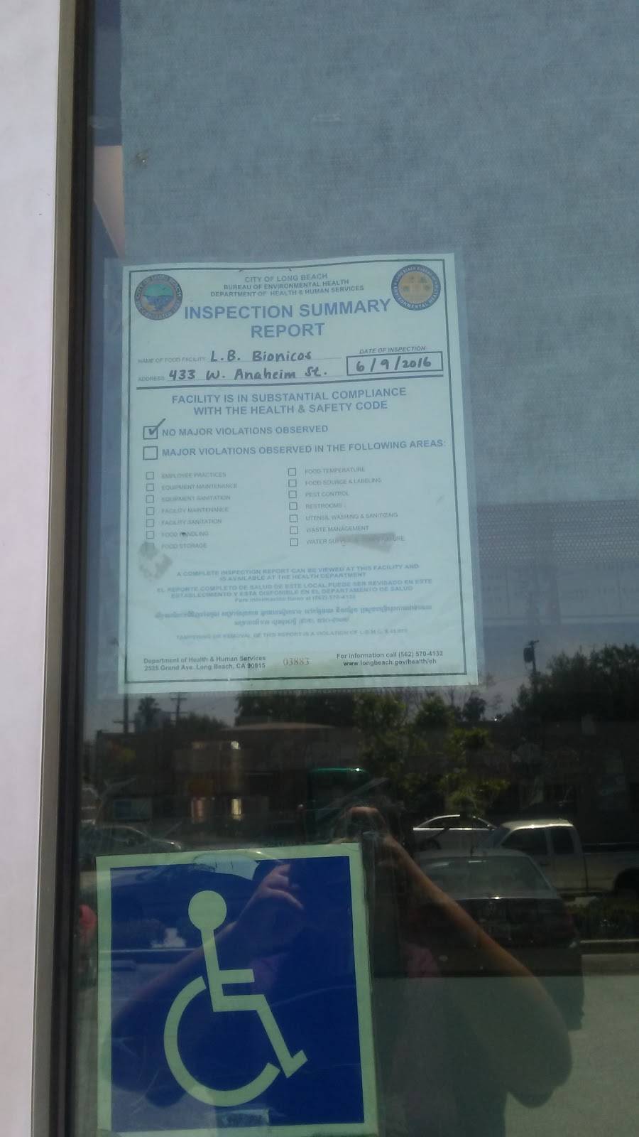 Long Beach Bionicos | restaurant | 433 W Anaheim St, Long Beach, CA 90813, USA | 5625991915 OR +1 562-599-1915