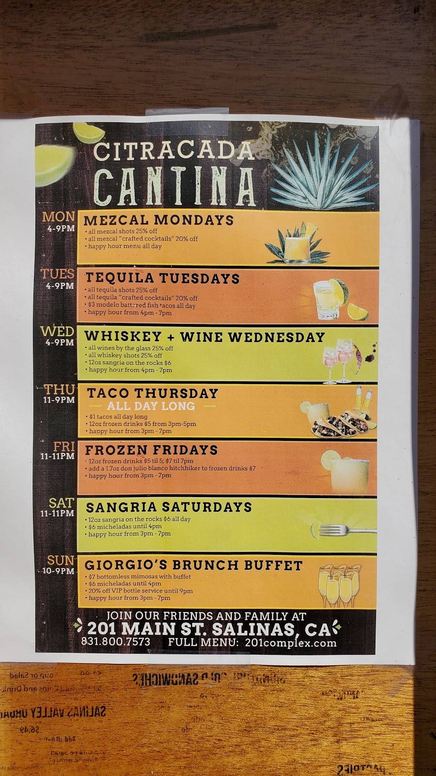 Citracada Cantina | restaurant | 201 Main St, Salinas, CA 93901, USA | 8318007573 OR +1 831-800-7573
