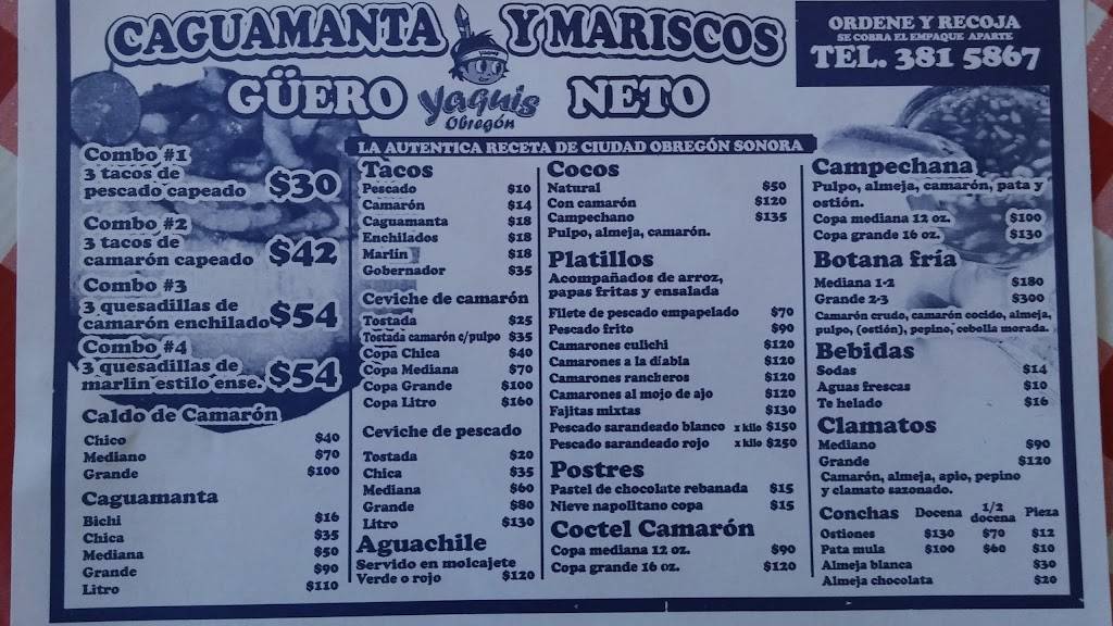 Caguamanta y Mariscos Guero Neto | restaurant | Calle Azul 23, Hacienda Las Delicias, 14891 Tijuana, B.C., Mexico | 016643815867 OR +52 664 381 5867
