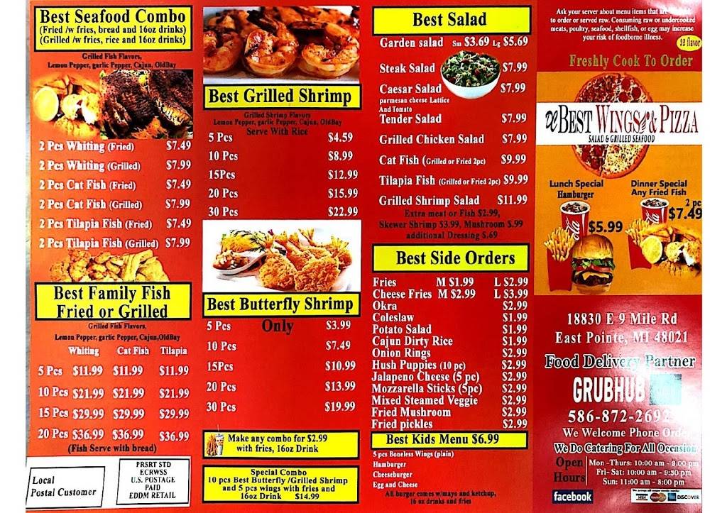 DC Best Wings & Pizza | restaurant | 18830 E 9 Mile Rd, Eastpointe, MI 48021, USA | 5868722692 OR +1 586-872-2692