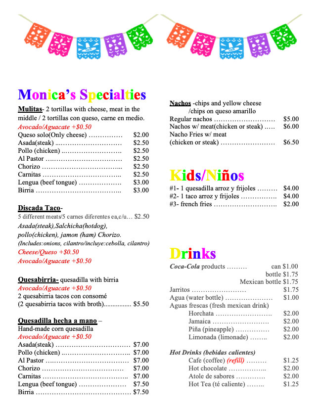 Monicas Taqueria | restaurant | 506 A Mulberry Ave, Muscatine, IA 52761, USA | 5632648006 OR +1 563-264-8006