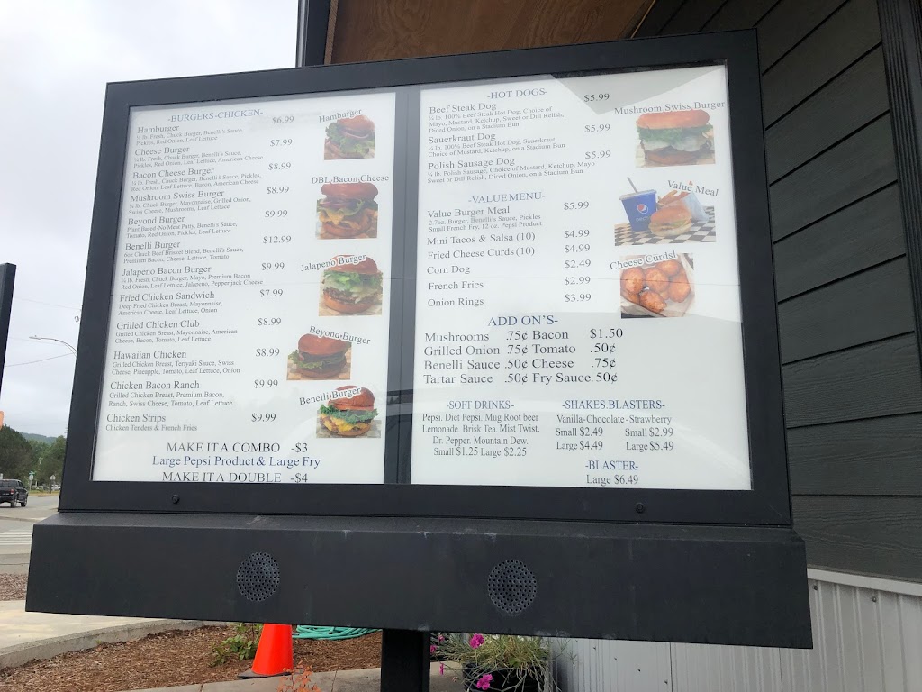 Benellis Burgers | meal takeaway | 80 Calawah Way, Forks, WA 98331, USA | 3603745479 OR +1 360-374-5479