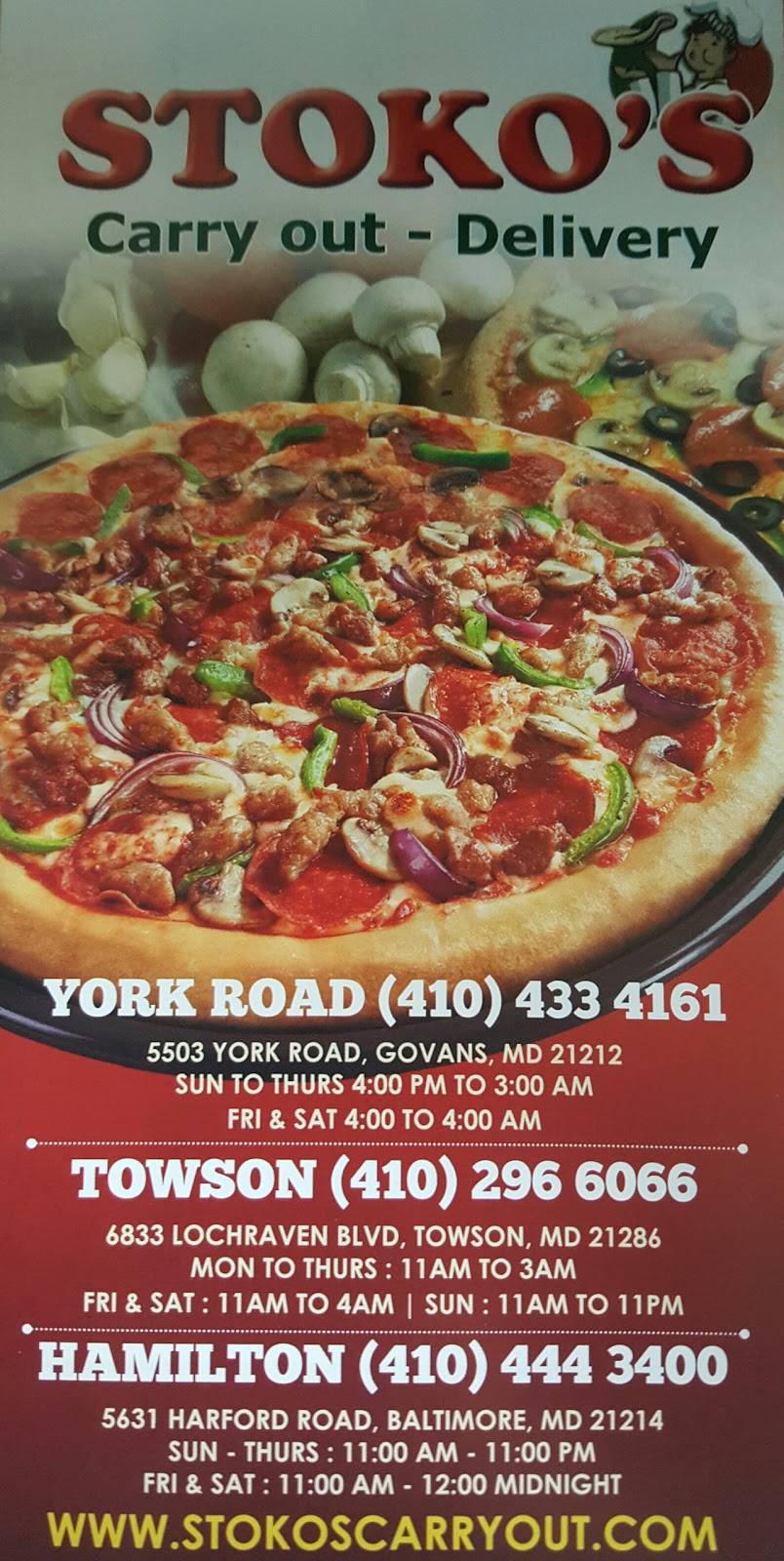 Stokos | meal takeaway | 6833 Loch Raven Blvd, Towson, MD 21286, USA | 4102966066 OR +1 410-296-6066