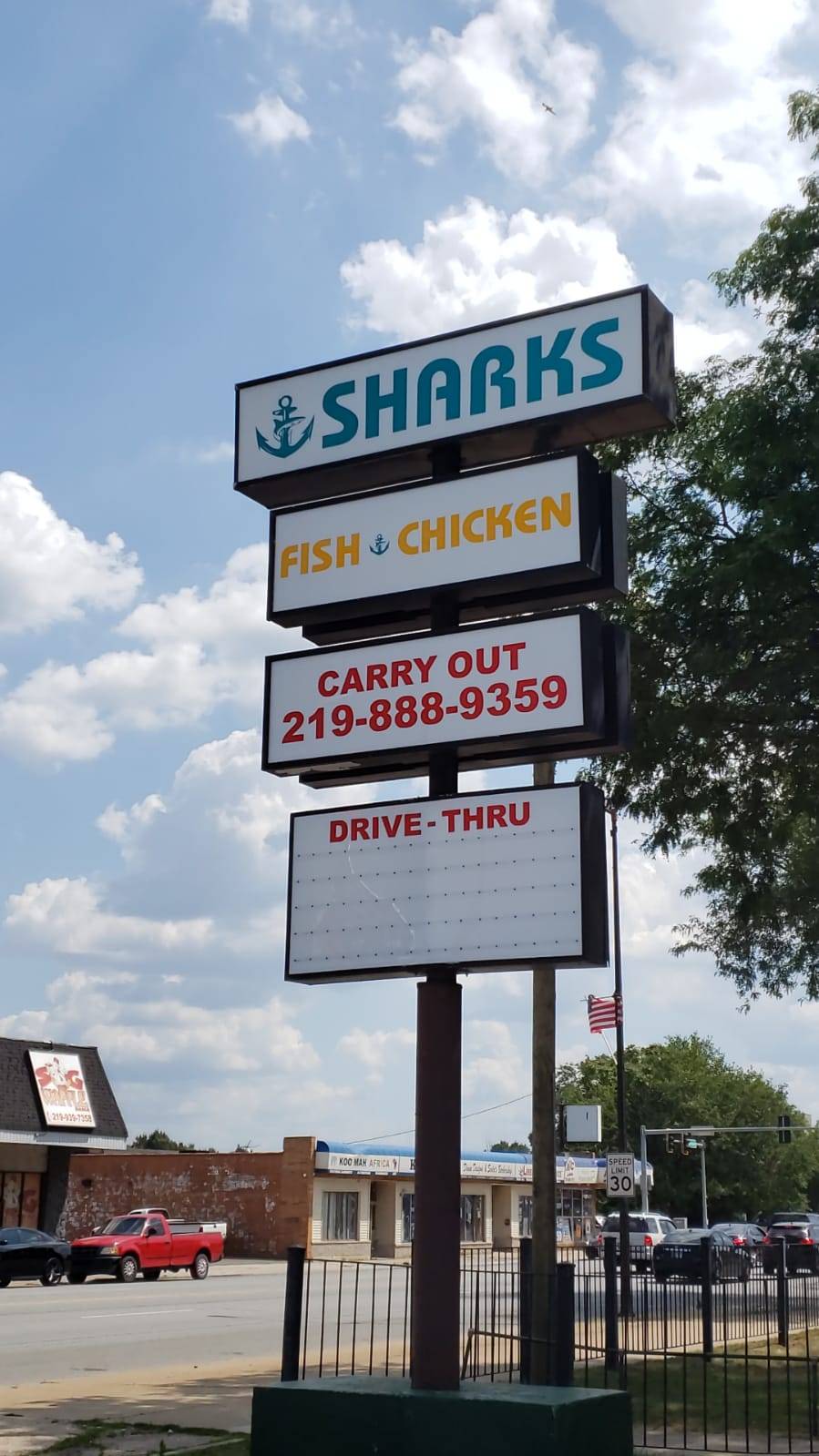 Sharks fish&chicken | restaurant | 1200 Broadway, Gary, IN 46407, USA | 2198889359 OR +1 219-888-9359
