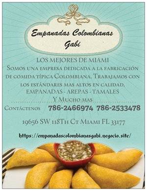 Empanadas Colombianas Gabi | meal delivery | 19656 SW 118th Ct, Miami, FL 33177, USA | 7862466974 OR +1 786-246-6974