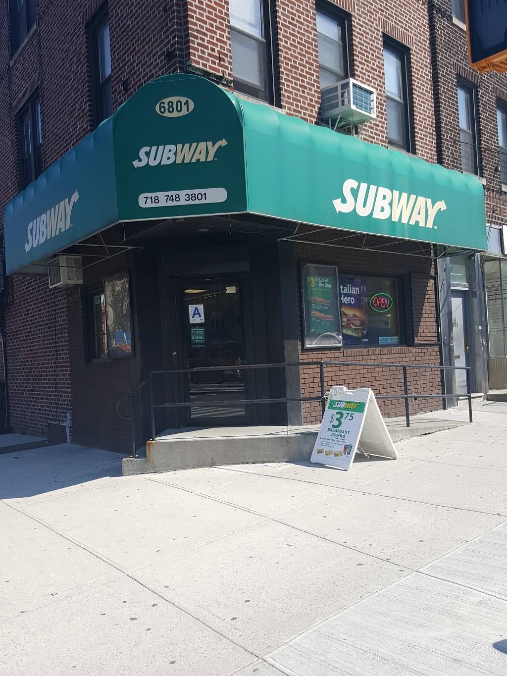 Subway Restaurants | restaurant | 6801 4th Ave, Brooklyn, NY 11219, USA | 7187483801 OR +1 718-748-3801