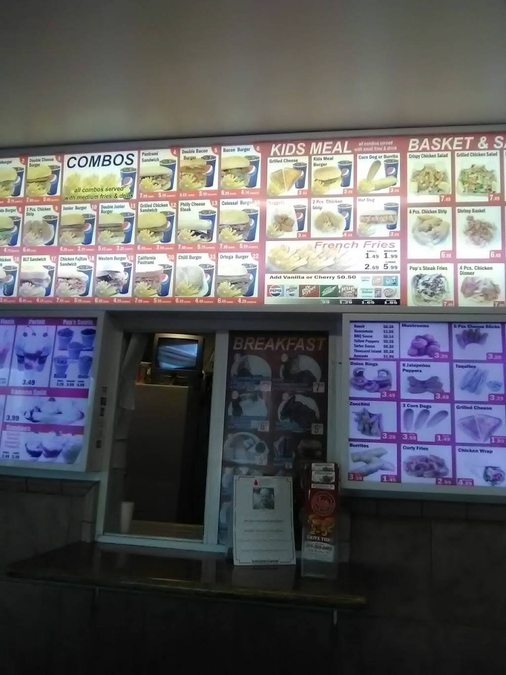 Pops Drive-In | restaurant | 963 Baker St, Bakersfield, CA 93305, USA | 6613238400 OR +1 661-323-8400