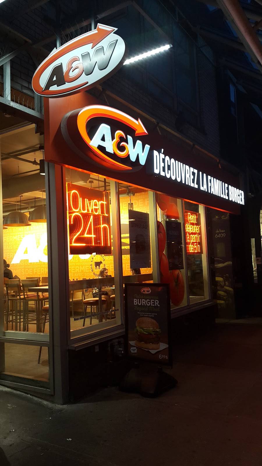 A&W Canada | restaurant | 6411 Rue St-Hubert, Montréal, QC H2S 2L9, Canada | 5142707764 OR +1 514-270-7764