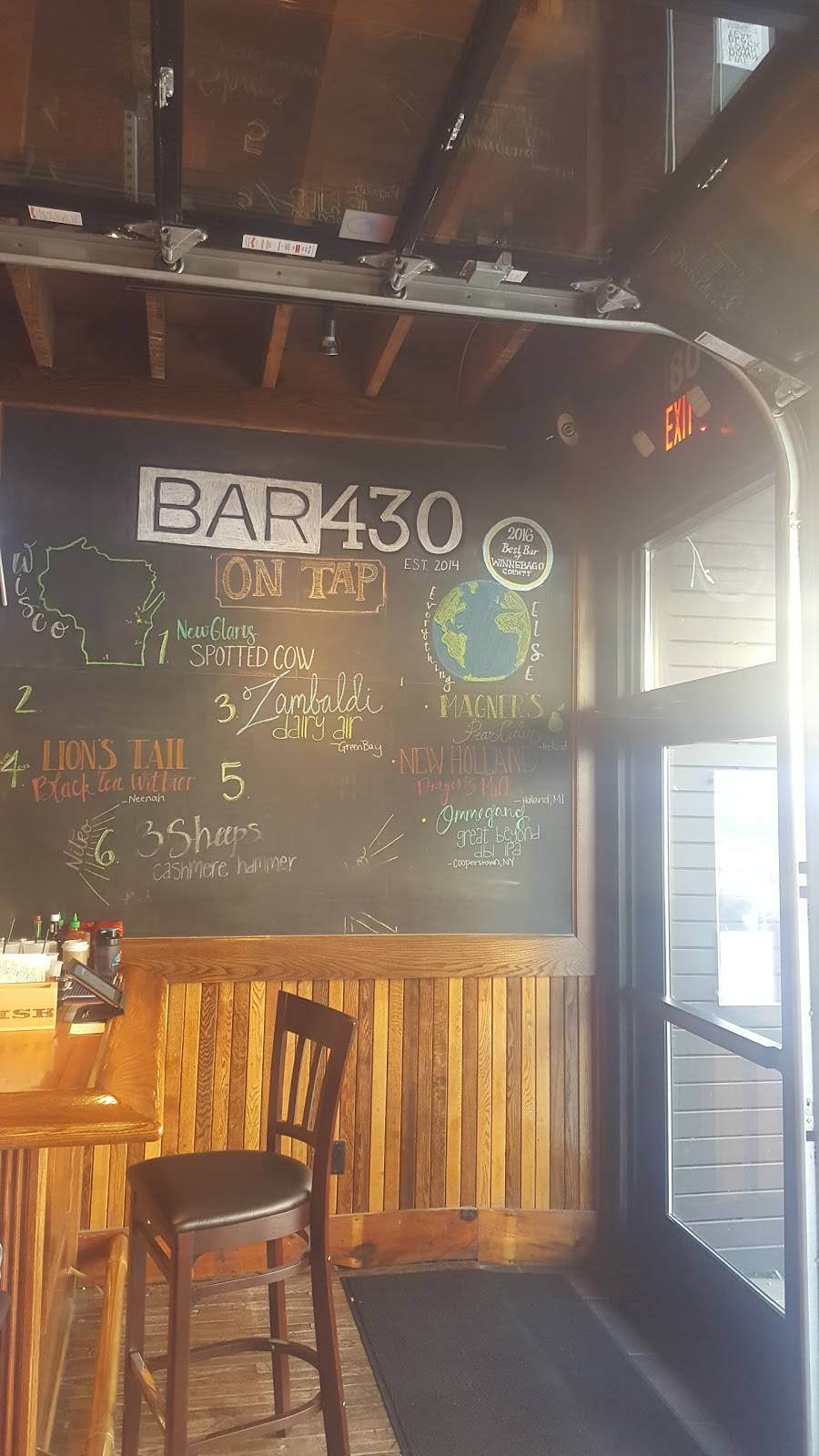 Bar 430 | restaurant | 430 N Main St, Oshkosh, WI 54901, USA | 9202301114 OR +1 920-230-1114