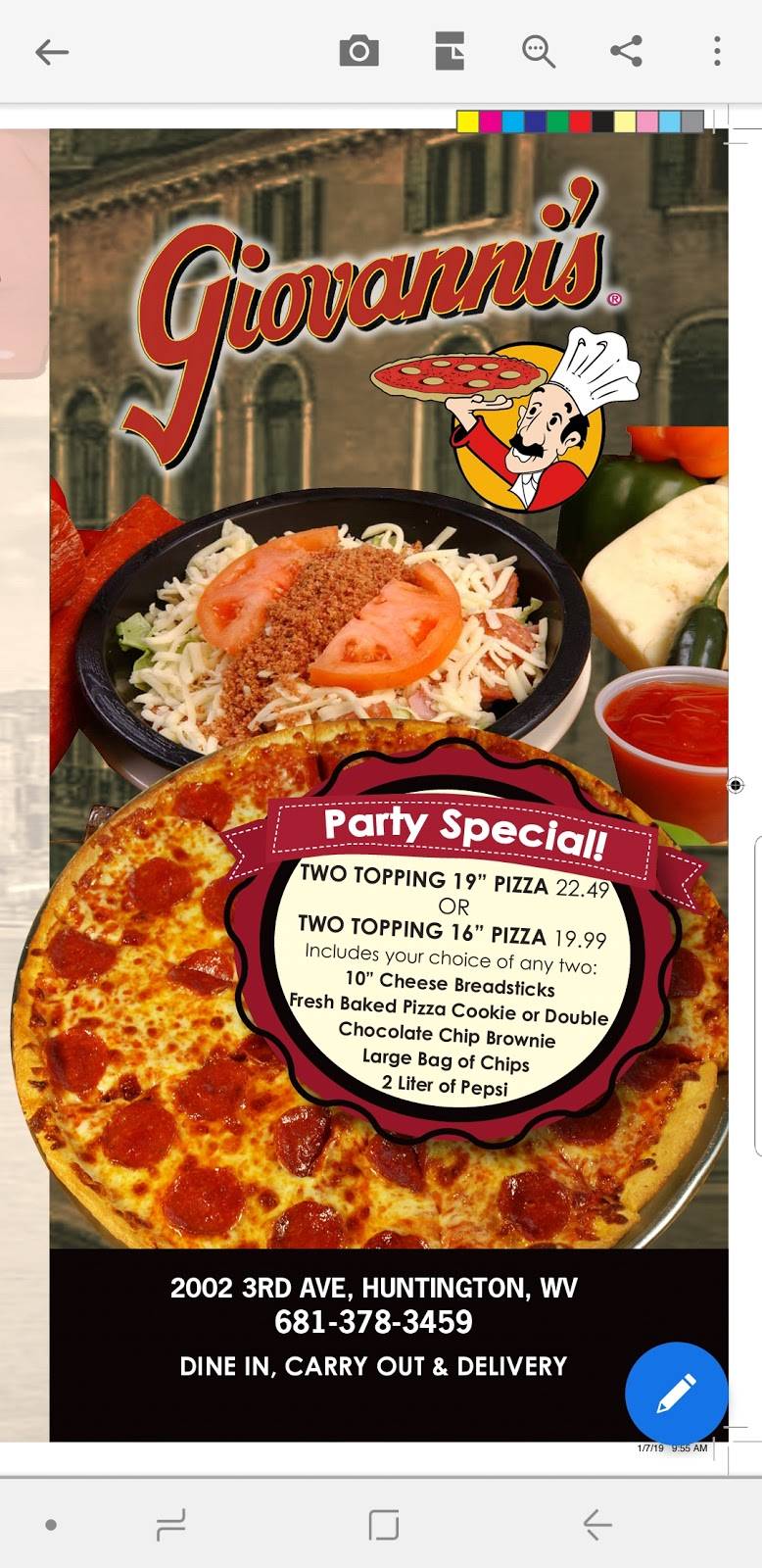 Giovannis Pizza of Huntington | restaurant | 2002 3rd Ave, Huntington, WV 25703, USA | 6813783459 OR +1 681-378-3459