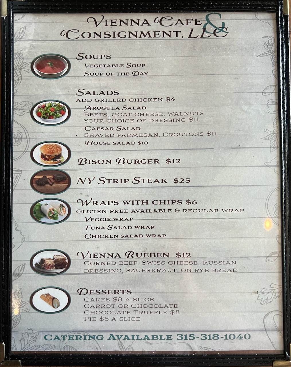 Vienna cafe and consignment LLC | restaurant | 102 US-1, Phelps, NY 14532, USA | 5855570135 OR +1 585-557-0135