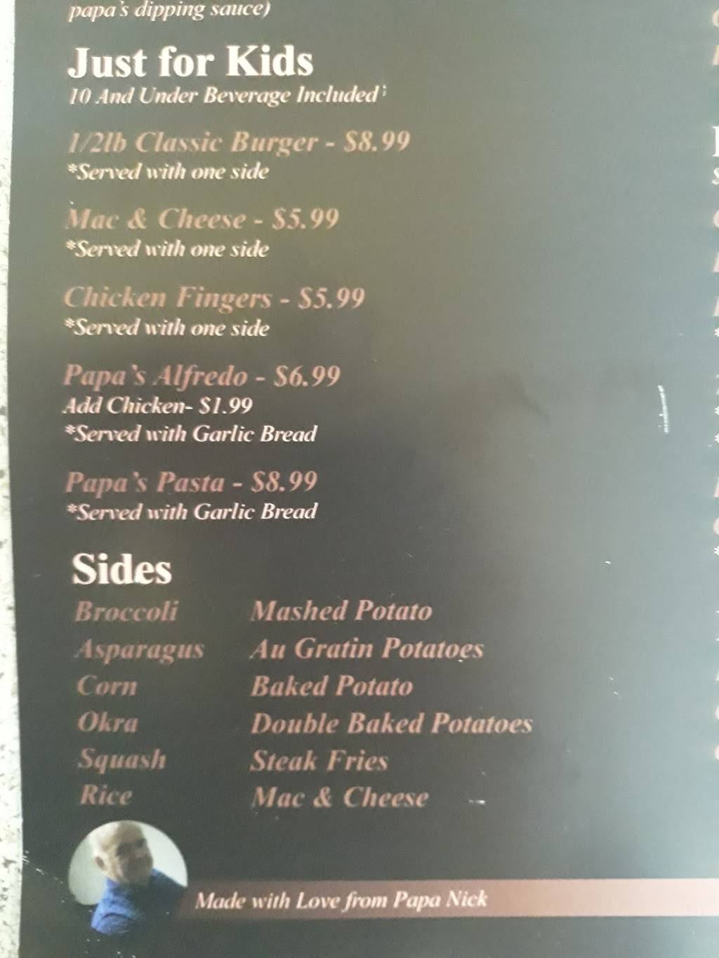 Papa Nick | restaurant | 2700 S Eisenhower Pkwy, Denison, TX 75020, USA | 9033371820 OR +1 903-337-1820