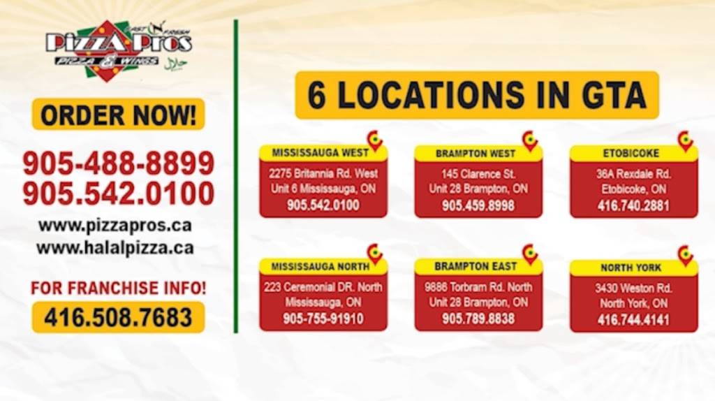 Pizza Pros | restaurant | 36A Rexdale Blvd, Etobicoke, ON M9W 5Z3, Canada | 4167402881 OR +1 416-740-2881