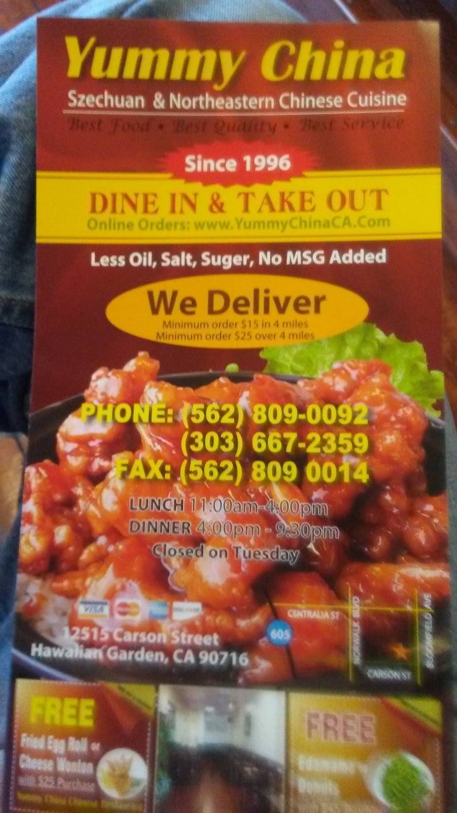 Yummy china | restaurant | 12515 E Carson St, Hawaiian Gardens, CA 90716, USA | 5628090092 OR +1 562-809-0092