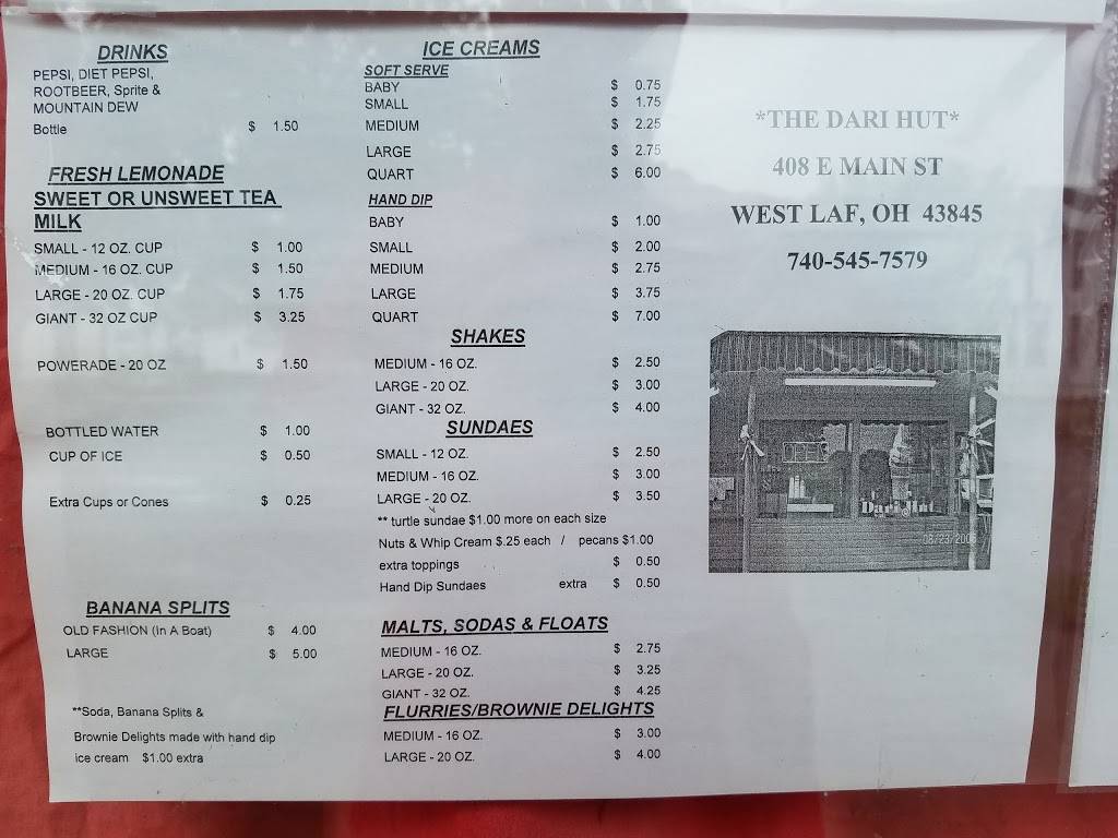 Dari Hut | restaurant | 408 E Main St, West Lafayette, OH 43845, USA | 7405457579 OR +1 740-545-7579