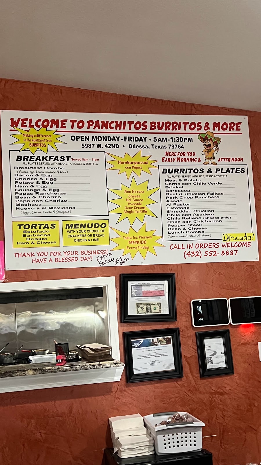 Panchitos #2 | restaurant | 5987 W 42nd St, Odessa, TX 79764, USA | 4325528887 OR +1 432-552-8887