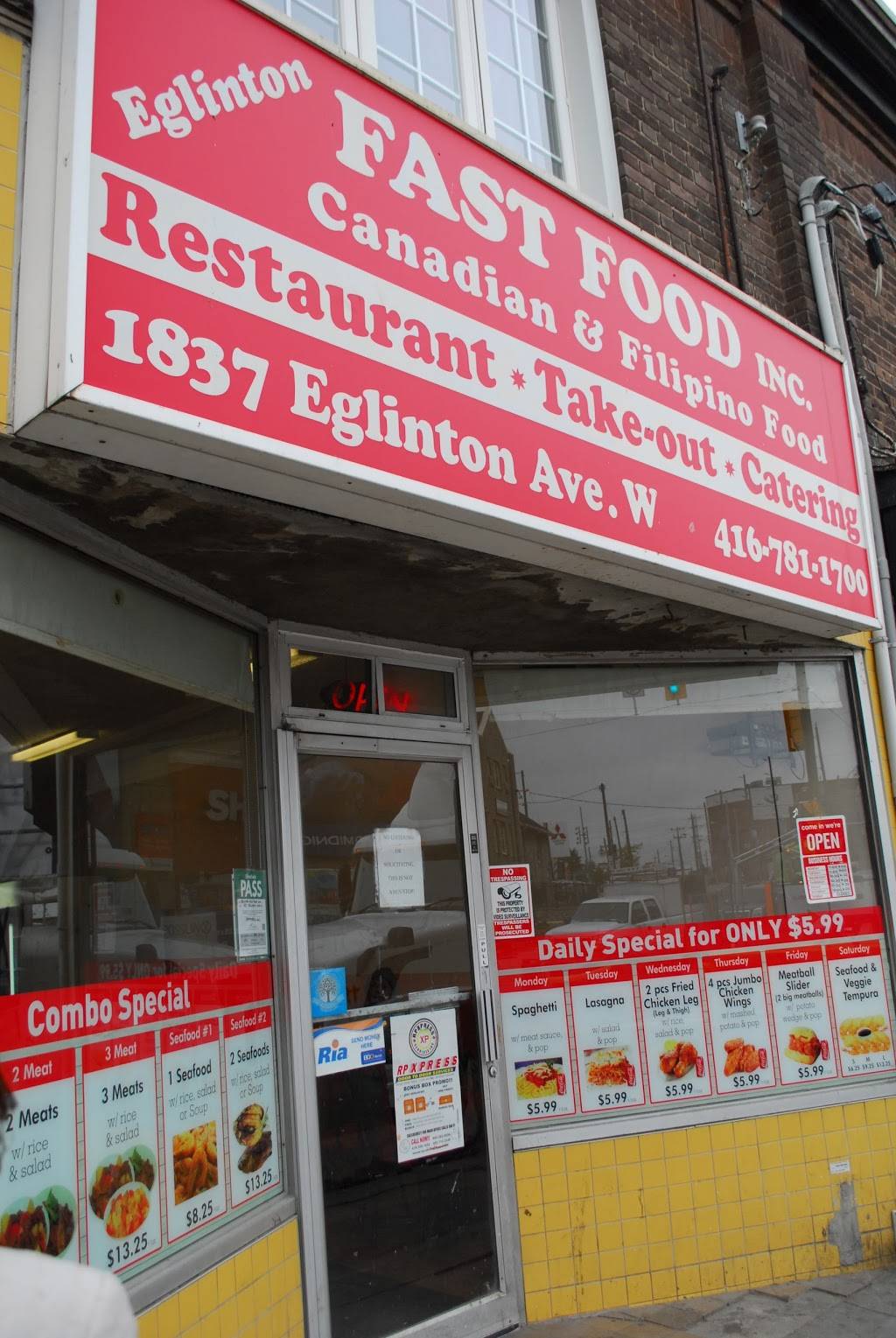 Eglinton Fast Food | restaurant | 1837 Eglinton Ave W, York, ON M6E 2J3, Canada | 4167811700 OR +1 416-781-1700