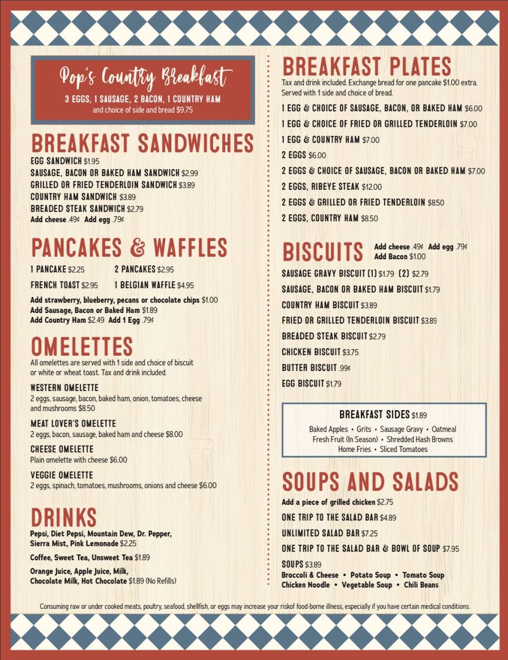 Pops Country Cooking | restaurant | 263 S Main St, Chatham, VA 24531, USA | 4344332260 OR +1 434-433-2260