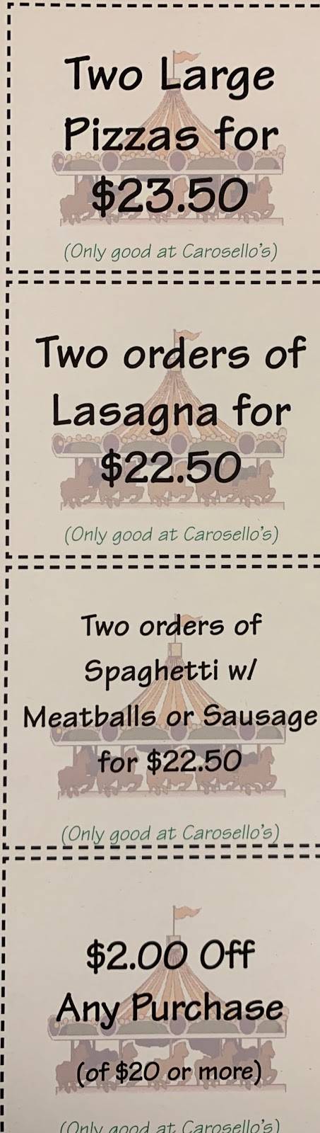Carosellos Pizza & Pasta | meal delivery | 835 E Clements Bridge Rd, Runnemede, NJ 08078, USA | 8569395277 OR +1 856-939-5277
