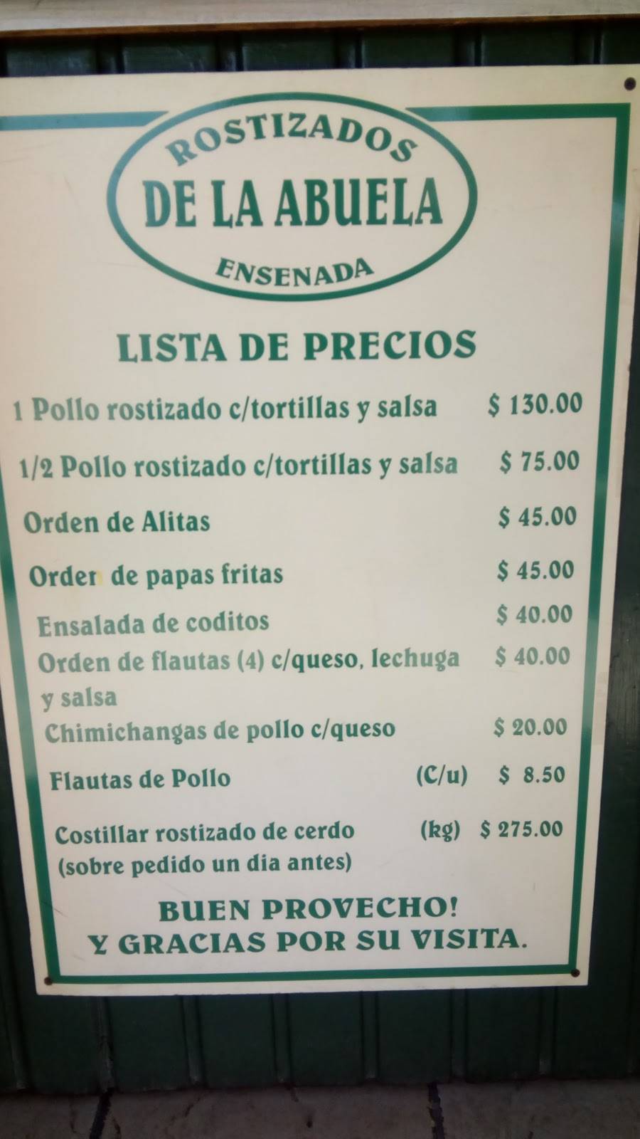 Pollos Rostizados de la Abuela | restaurant | Calle Once 159 A, Zona Centro, 22800 Ensenada, B.C., Mexico | 016461780736 OR +52 646 178 0736