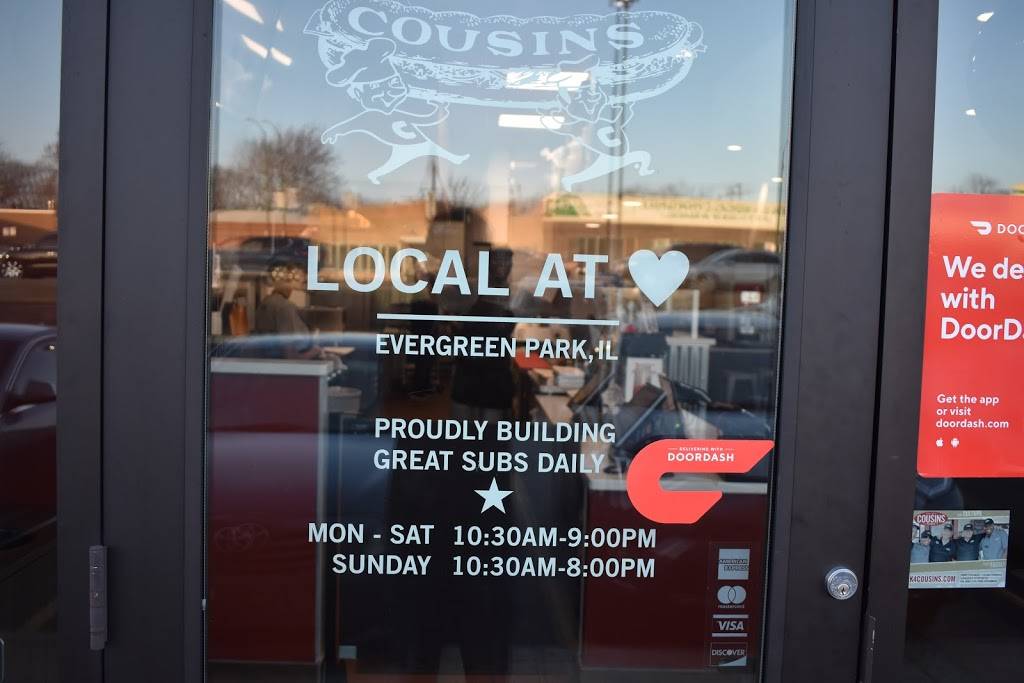 Cousins Subs | restaurant | 9204 S Western Ave, Evergreen Park, IL 60805, USA | 7085728463 OR +1 708-572-8463