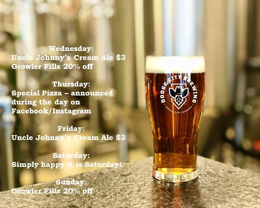 Dodge City Brewing | restaurant | 701 3rd Ave, Dodge City, KS 67801, USA | 6203713999 OR +1 620-371-3999